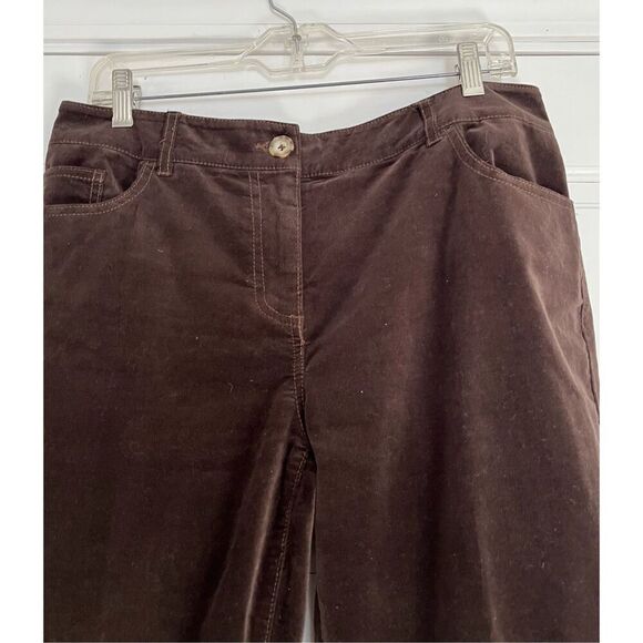 Chico’s Women’s 1.5 Chocolate Brown Cotton Sueded Straight Leg 5 Pocket Ankle Pa - Picture 2 of 7